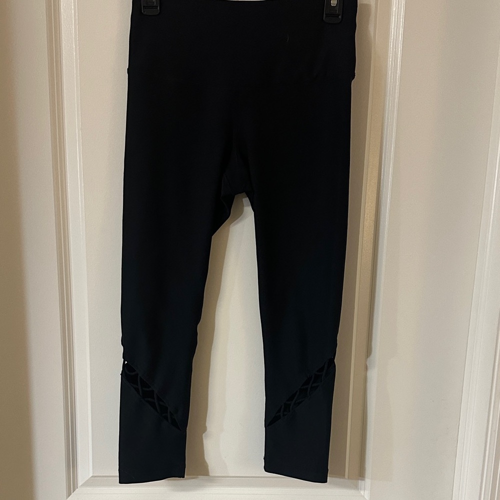 90 Degree By Reflex Black Leggings with Crisscross Detail